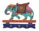 Wooden Emboss Elephant Key Holder